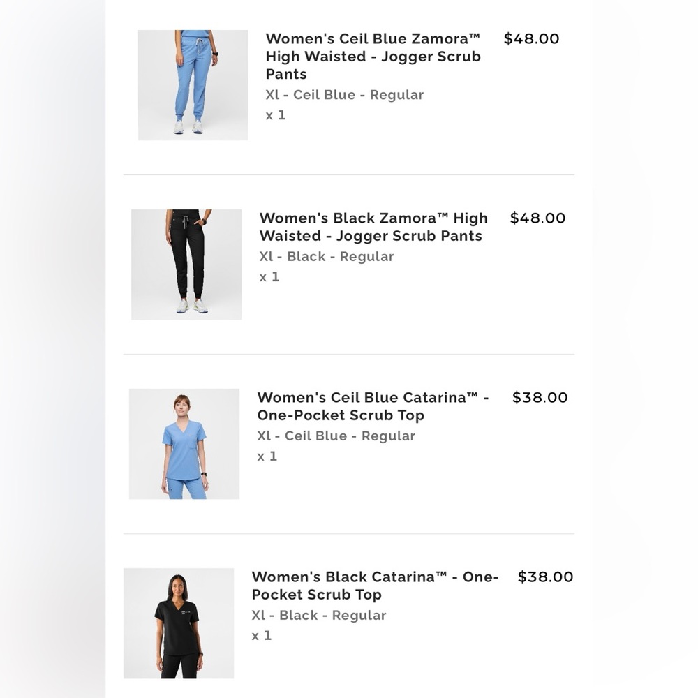 Figs Ceil Blue & another pair, Black, Zamora™ Jogger Scrub Top & Pants